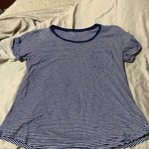 a.n.a Navy and White Striped Short Sleeve Tee